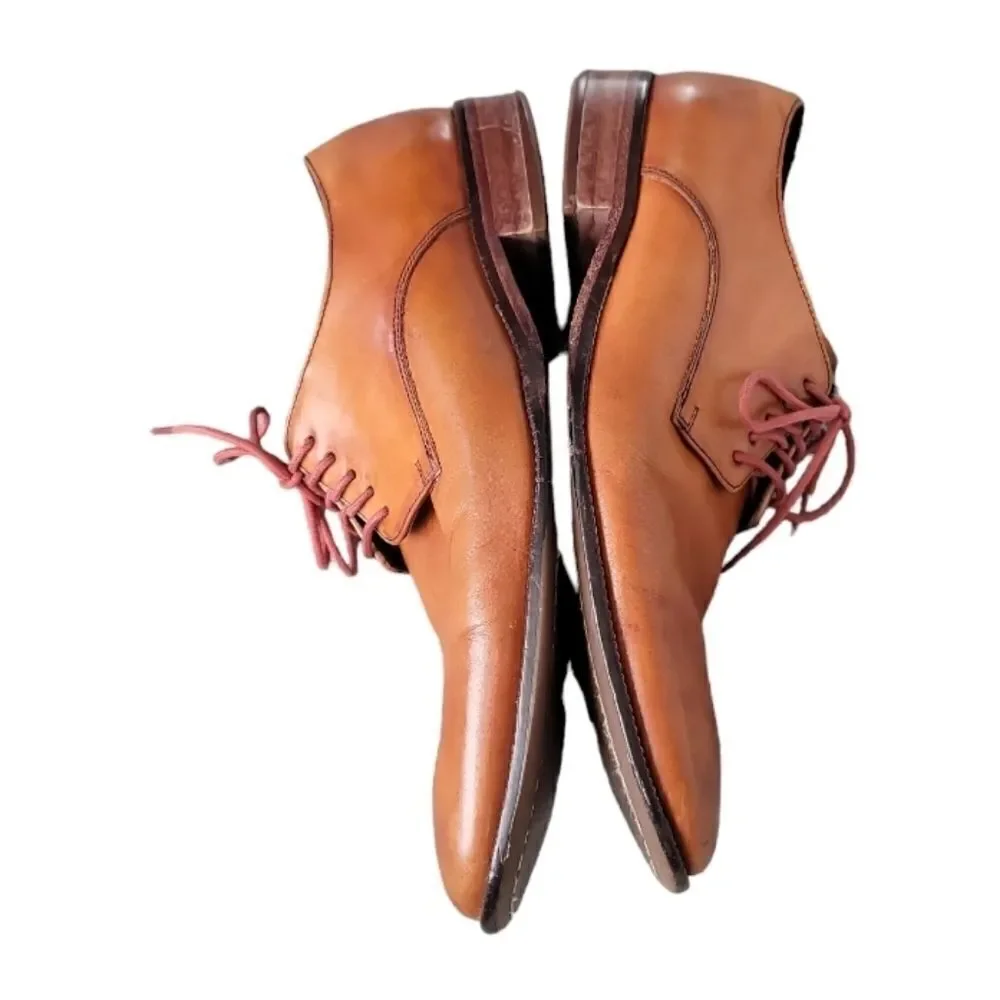 Cole Haan Men's Lenox Hill Oxfords Brown Cognac Leather Shoes 9M C12204